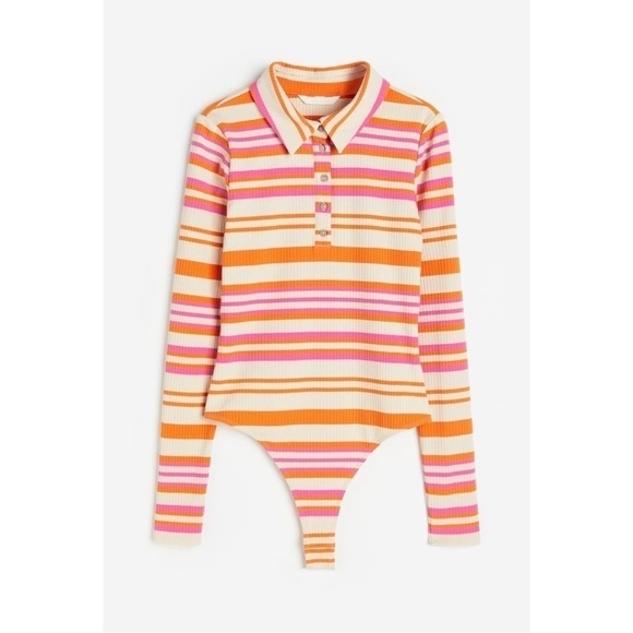 H&M Ribbed Jersey Bodysuit Size Large NWT - Picture 1 of 9
